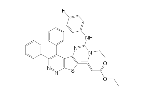 (E)-3-[5-[[diethylamino-(4-fluoroanilino)methylene]amino]-3,4-diphenyl-thieno[2,3-c]pyridazin-6-yl]acrylic acid ethyl ester