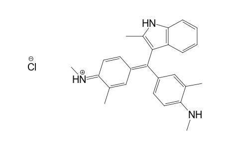 Benzenamine, N,2-dimethyl-4-[(2-methyl-1H-indol-3-yl)[3-methyl-4-(methylimino)-2,5-cyclohexadien-1-ylidene]methyl]-, monohydrochloride