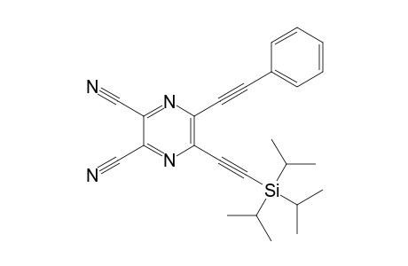 2,3-Dicyano-5-triisopropylsilylethynyl-6-phenylethynylpyrazine