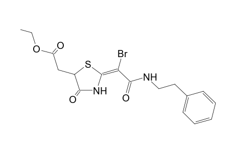 (Z)-(5-Ethoxycarbonylmethyl-4-oxothiazolidin-2-ylidene)-N-(2-phenylethyl)-2-bromoethanamide