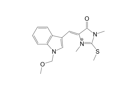 1,3-Dimethyl-2-methylthio-4-oxo-5-[[N'-(methoxymethyl)indol-3-yl]methylene]imidazolium salt