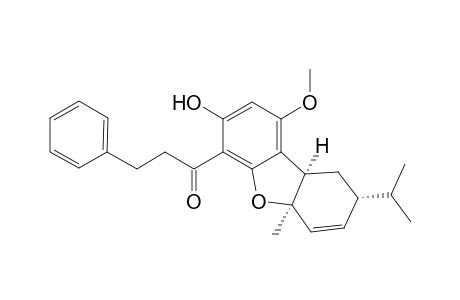 (5aR*,8R*,9aR*}-3-Phenyl-1-[5'a,8',9',9'a-tetrahydro-3'-hydroxy-1'-methoxy-8'-(1"-methylethyl)-5'a-methyldibenzo[b,d]furan-4'-yl]propan-2-one