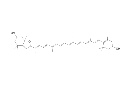2-[(1E,3E,5E,7E,9E,11E,13E,15E)-16-(4-Hydroxy-2,6,6-trimethyl-1-cyclohexen-1-yl)-1,5,10,14-tetramethyl-1,3,5,7,9,11,13,15-hexadecaoctaenyl]-4,4,7a-trimethyl-2,4,5,6,7,7a-hexahydro-1-benzofuran-6-ol