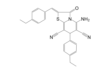 7H-thiazolo[3,2-a]pyridine-6,8-dicarbonitrile, 5-amino-7-(4-ethylphenyl)-2-[(4-ethylphenyl)methylene]-2,3-dihydro-3-oxo-, (2Z)-