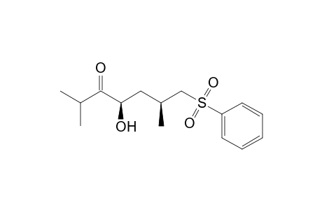 (4R,6S)-2,6-dimethyl-4-oxidanyl-7-(phenylsulfonyl)heptan-3-one