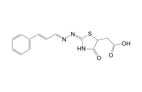 ((2E)-4-oxo-2-{(2E)-2-[(2E)-3-phenyl-2-propenylidene]hydrazono}-1,3-thiazolidin-5-yl)acetic acid