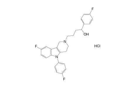 alpha,5-bis(p-fluorophenyl)-8-fluoro-1,2,3,4-tetrahydro-5H-pyrido[4,3-b]indole-2-butanol, monohydrochloride
