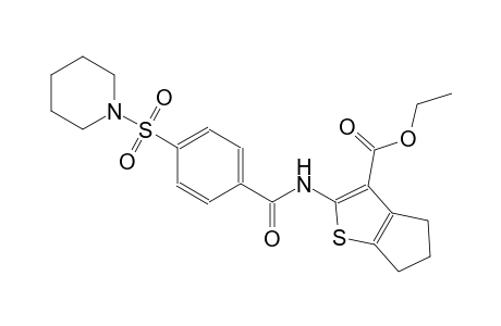 4H-cyclopenta[b]thiophene-3-carboxylic acid, 5,6-dihydro-2-[[4-(1-piperidinylsulfonyl)benzoyl]amino]-, ethyl ester