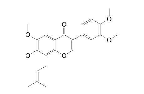 PREDURALLONE;3-(3,4-DIMETHOXYPHENYL)-8-(3-METHYLBUT-2-ENYL)-6-METHOXY-7-HYDROXYBENZOPYRAN-4-ONE