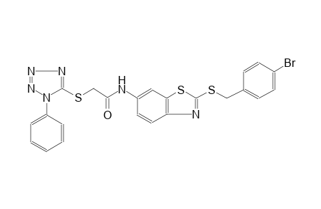 N-{2-[(4-bromobenzyl)sulfanyl]-1,3-benzothiazol-6-yl}-2-[(1-phenyl-1H-tetraazol-5-yl)sulfanyl]acetamide