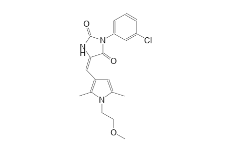 (5E)-3-(3-chlorophenyl)-5-{[1-(2-methoxyethyl)-2,5-dimethyl-1H-pyrrol-3-yl]methylene}-2,4-imidazolidinedione