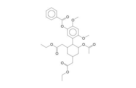 Benzoic acid, 5-[2-acetoxy-4,6-bis(ethoxycarbonylmethyl)cyclohexyl]-2,4-dimethoxyphenyl ester