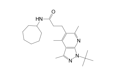 1H-pyrazolo[3,4-b]pyridine-5-propanamide, N-cycloheptyl-1-(1,1-dimethylethyl)-3,4,6-trimethyl-