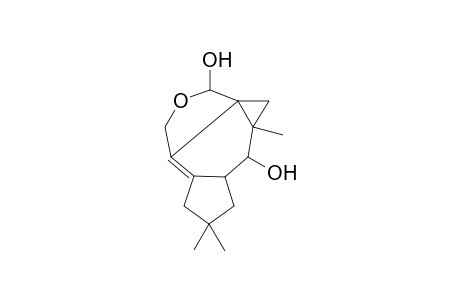7,11,11-trimethyl-4-oxa-5,8-dihydroxy-6,7-methano-tricyclo[7.3.0.0(2,6)]undeca-1-ene