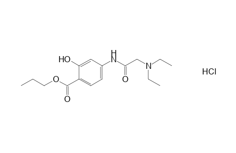 4-[2-(diethylamino)acetamido]salicylic acid, propyl ester, hydrochloride