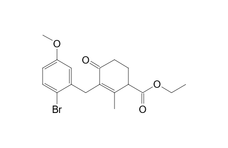 3-(2-bromo-5-methoxy-benzyl)-4-keto-2-methyl-cyclohex-2-ene-1-carboxylic acid ethyl ester