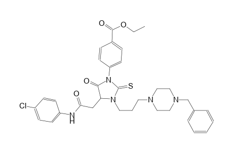 ethyl 4-{3-[3-(4-benzyl-1-piperazinyl)propyl]-4-[2-(4-chloroanilino)-2-oxoethyl]-5-oxo-2-thioxo-1-imidazolidinyl}benzoate