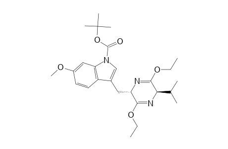 3-[[(2S,5R)-3,6-diethoxy-5-isopropyl-2,5-dihydropyrazin-2-yl]methyl]-6-methoxy-indole-1-carboxylic acid tert-butyl ester