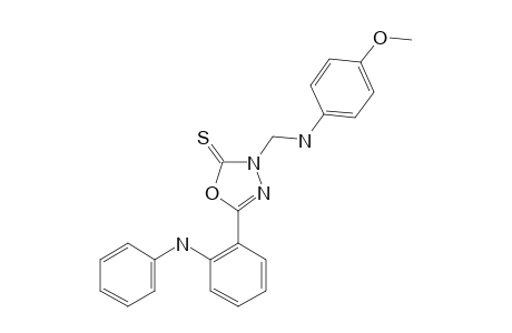 3-[(4-METHOXYPHENYL)-AMINOMETHYL]-5-[2-(PHENYLAMINO)-PHENYL]-1,3,4-OXADIAZOLE-2(3H)-THIONE