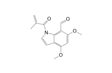 4,6-Dimethoxy-1-(2'-methyl-1'-oxoprop-2'-enyl)-indole-7-carbaldehyde