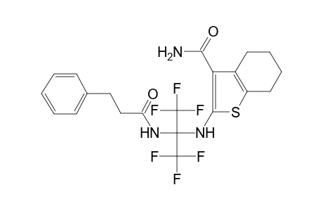 2-[[1,1,1,3,3,3-hexafluoro-2-(3-phenylpropanoylamino)propan-2-yl]amino]-4,5,6,7-tetrahydro-1-benzothiophene-3-carboxamide