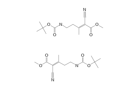 METHYL-(E/Z)-5-((TERT.-BUTOXYCARBONYL)-AMINO)-2-CYANO-3-METHYL-2-PENTENOATE