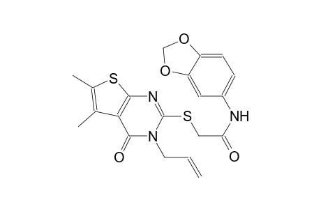 acetamide, N-(1,3-benzodioxol-5-yl)-2-[[3,4-dihydro-5,6-dimethyl-4-oxo-3-(2-propenyl)thieno[2,3-d]pyrimidin-2-yl]thio]-