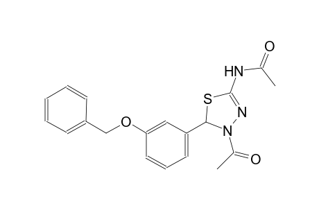 N-{4-acetyl-5-[3-(benzyloxy)phenyl]-4,5-dihydro-1,3,4-thiadiazol-2-yl}acetamide