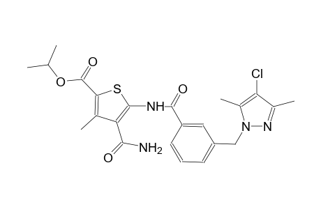 isopropyl 4-(aminocarbonyl)-5-({3-[(4-chloro-3,5-dimethyl-1H-pyrazol-1-yl)methyl]benzoyl}amino)-3-methyl-2-thiophenecarboxylate