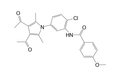N-[2-chloro-5-(3,4-diacetyl-2,5-dimethyl-1H-pyrrol-1-yl)phenyl]-4-methoxybenzamide