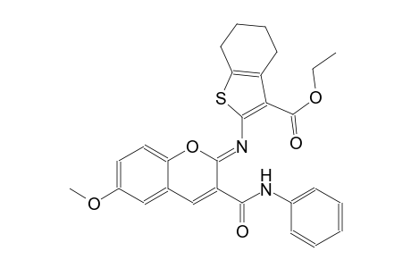 ethyl 2-{[(2Z)-3-(anilinocarbonyl)-6-methoxy-2H-chromen-2-ylidene]amino}-4,5,6,7-tetrahydro-1-benzothiophene-3-carboxylate