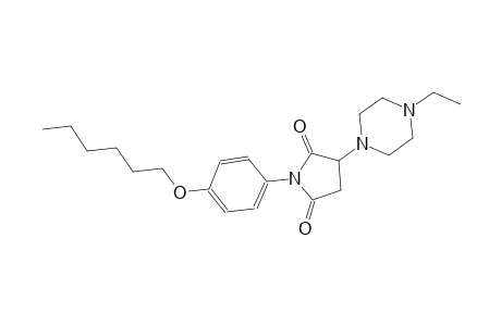 3-(4-ethyl-1-piperazinyl)-1-[4-(hexyloxy)phenyl]-2,5-pyrrolidinedione