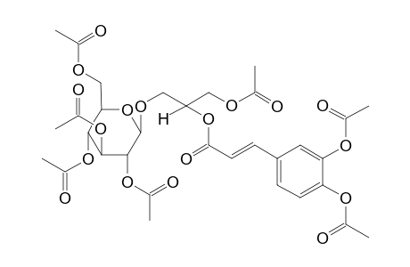 (2S)-1-O-.beta.-D-Dlucopyranosyl-2-O-caffeoylglycerol peracetate