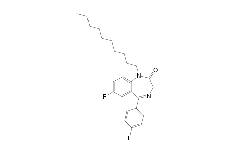 1-decyl-7-fluoro-5-(4-fluorophenyl)-2,3-dihydro-1H-1,4-benzodiazepin-2-one