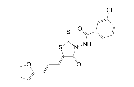 3-chloro-N-{(5Z)-5-[(2E)-3-(2-furyl)-2-propenylidene]-4-oxo-2-thioxo-1,3-thiazolidin-3-yl}benzamide