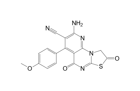 2-Amino-4-(4-methoxyphenyl)-5,8-dioxo-8,9-dihydro-5H-pyrido[3,2-e]thiazolo[3,2-a]pyrimidine-3-carbonitrile