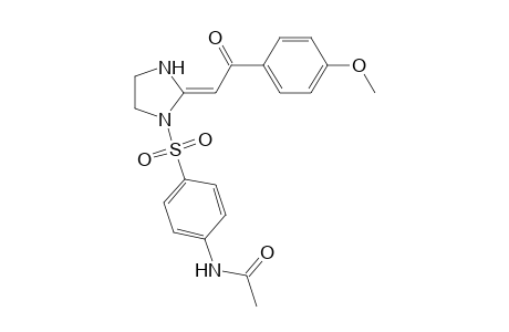 N-[4-[(2E)-2-[2-(4-methoxyphenyl)-2-oxidanylidene-ethylidene]imidazolidin-1-yl]sulfonylphenyl]ethanamide