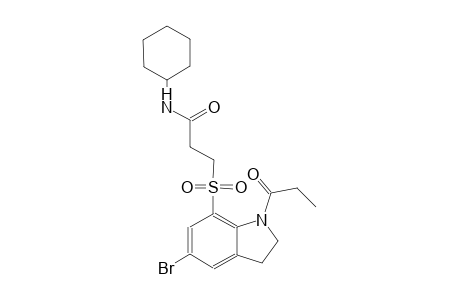 propanamide, 3-[[5-bromo-2,3-dihydro-1-(1-oxopropyl)-1H-indol-7-yl]sulfonyl]-N-cyclohexyl-