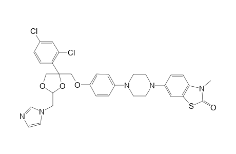 1-[3'-Methylbenzthiazol-2'(3H)-on-6'-yl]-4-{4'-[2"-(2"',4"'-dichlorophenyl)-2'(1H-imidazol-1"-ylmethyl)-1',3'-dioxolan-4'-yl]methyleneoxy]phenyl}piperazine