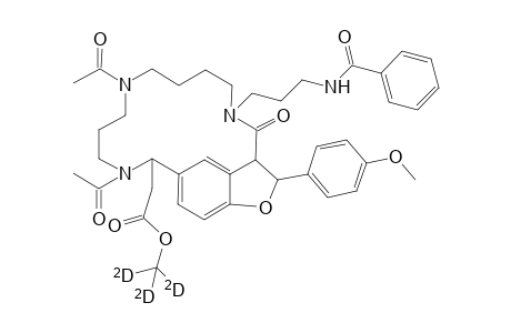 1,16-Ethenofuro[3,4-l][1,5,10]triazacyclohexadecine-15-acetic acid, 10,14-diacetyl-5-[3-(benzoylamino)propyl]-3,3a,4,5,6,7,8,9,10,11,12,1 3,14,15-tetradecahydro-3-(4-methoxyphenyl)-4-oxo-, methyl-D3 ester