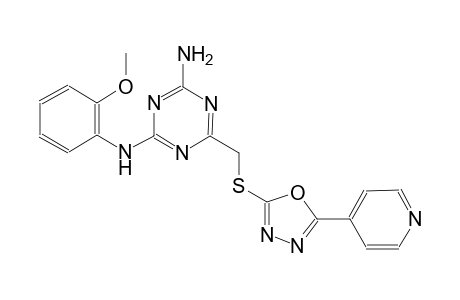 N~2~-(2-methoxyphenyl)-6-({[5-(4-pyridinyl)-1,3,4-oxadiazol-2-yl]sulfanyl}methyl)-1,3,5-triazine-2,4-diamine