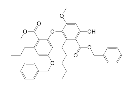 benzyl 3-(5'-benzyloxy-2'-methoxycarbonyl-3'-propylphenoxy)-6-hydroxy-4-methoxy-2-pentylbenzoate