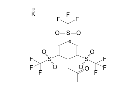 POTASSIUM 1,3,5-TRIS(TRIFLUOROMETHYLSULPHONYL)-4-ACETONYL-2,5-CYCLOHEXADIENE ANION SALT