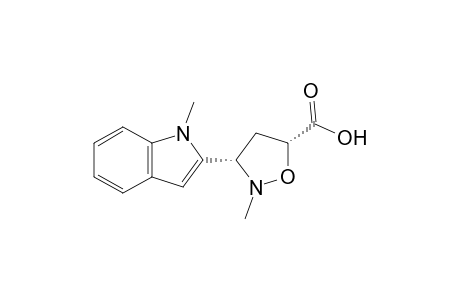 (3S,5R)-2-methyl-3-(1-methyl-2-indolyl)-5-isoxazolidinecarboxylic acid