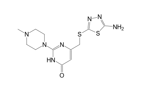 4(3H)-pyrimidinone, 6-[[(5-amino-1,3,4-thiadiazol-2-yl)thio]methyl]-2-(4-methyl-1-piperazinyl)-