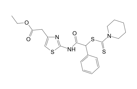 Ethyl 2-[2'-(1"-piperidinyl)thiocarbamoyl]phenylthio]acylamino]-thiazol-4-acetate