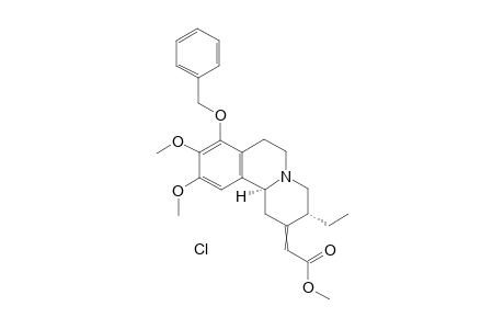 (3alpha-ethyl-8-benzyoxy-9,10-dimethoxy-1,3,4,6,7,11balpha-hexahydrobenzo[a]quinolizin-2-yliden)acetic acid-methylester hydrochloride