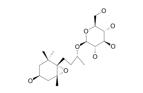 SAMMANGAOSIDE-B;(3S,5R,6S,9R)-3-HYDROXY-5,6-EPOXY-BETA-DIHYDROIONYL-9-O-BETA-GLUCOPYRANOSIDE