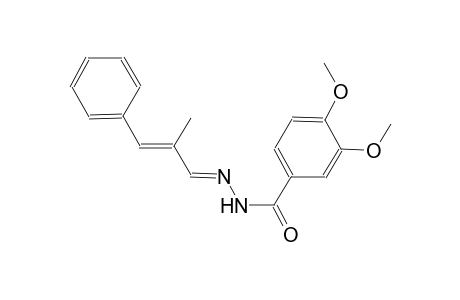 3,4-dimethoxy-N'-[(E,2E)-2-methyl-3-phenyl-2-propenylidene]benzohydrazide