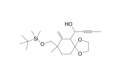 8-tert-Butyldimethylsilyloxymethyl-6-(1-hydroxybut-2-ynyl)-8-methyl-7-methylene-1,4-dioxa-spiro[4.5]decane